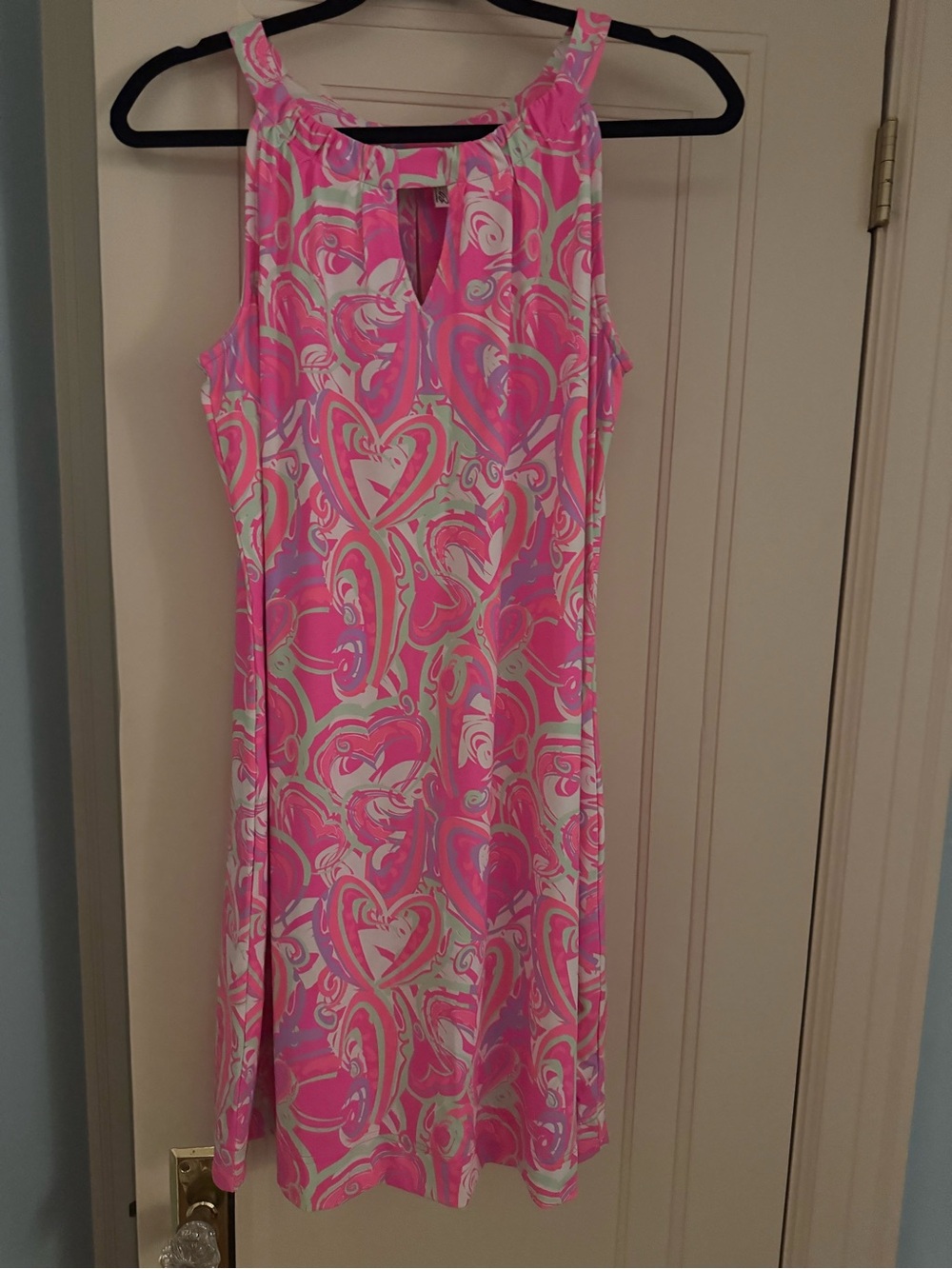 Lulu-B Pink and White Patterned Sleeveless Dress - Picture 2 of 4